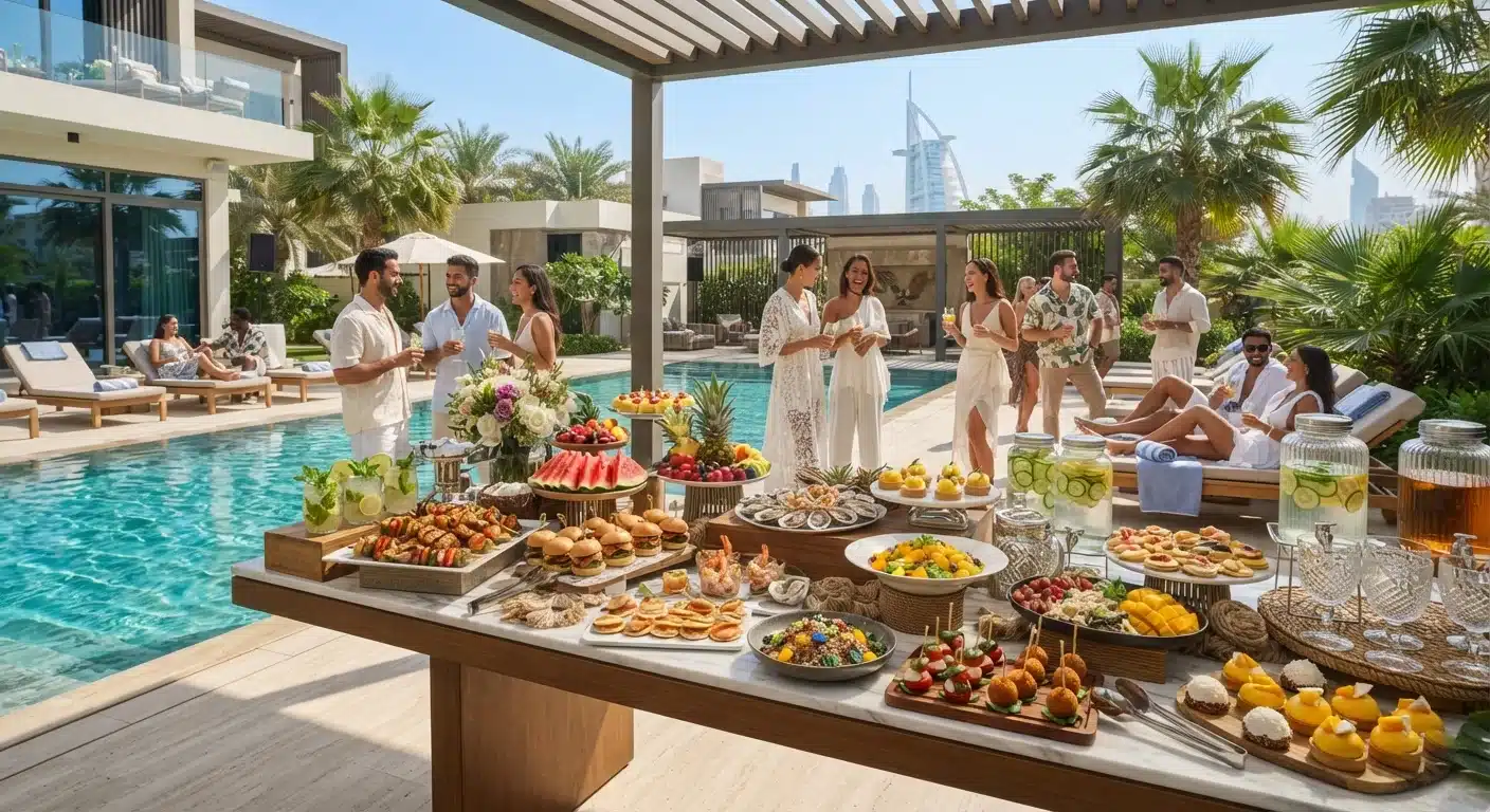 Pool Party Catering in Dubai by Cedar Tree Catering